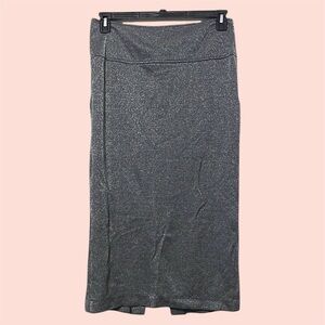 TANDEM Gray Shimmer Midi Skirt